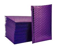 HNULGVI Parcel Bags 50Pcs Business Supplies Bubble Mailer Envelope Mailing Office School(Purple,18 * 23cm)