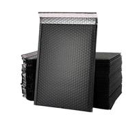 HNULGVI Parcel Bags Bubble Mailers Self Seal Padded Envelopes Bags for Book Magazine Lined(Black-100pcs,15 * 20cm)