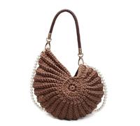 HNULGVI Shell Bag Hand-woven Shell Bag Women Seaside Conch Messenger Shoulder Exquisite Pearl Chain Fashion Holiday Shopping for Party(Coffee)