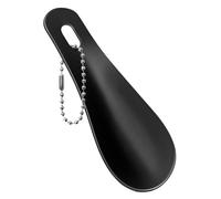 HNULGVI Shoe Horn Stainless Steel Metal Shoe Horn Mini Portable Key Ring Shoe Horns Kids Shoe Horn Easy Carry Accessories(Black)