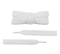 HNULGVI Shoelace 2 Pair 15mm Wide Flat Plush Towel Shoelaces Big Fat Fluffy Fuzzy Design Perfect For Women Casual Sneakers Lady Shoes(White,280cm)