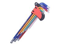 HNULGVI Type Hexagonal Spanner with Flat Head Box End Wrench Set Torx Star Key Screwdriver Ball Allen Keys Tool L Type 9Pc Torque Long Metric Socket(HEX Key Set Long)