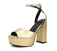 HNVAVQ Chunky Heels Platform Sandals for Women High Heels 4.72 Inch Comfortable Walking Shoes for Work Office Night Out
