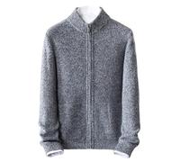 HNVAVQ Men's Mock Neck Full Zip Sweater Long Sleeve Cardigan Classic Sweaters,100% Cashmere