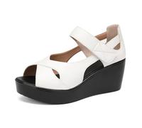 HNVAVQ Platform Wedge Sandals for Women Summer Comfortable Open Toe Wedges Ankle Strap Heeled Sandals for Walking Driving Work Office