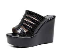 HNVAVQ Women's Wedge Sandals Slip On Mules Open Toe Platform Slides Backless High Heels for Party Dress