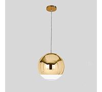 HNVBDOPAE Modern Metal round Clothing Store Simple Electroplated Spherical Chandelier,Globe Hanging Light,Living Room Restaurant Kitchen Adjustable Ceiling Lamp/Gold/Diameter 35Cm/Chrome/Diameter 15Cm