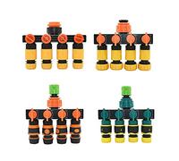 HNVBDOPAE Spray Water Connection Female 1/2" 3/4" 1" Turn 1/2 3/4 Hose 4 Way Garden Faucet Hose Manifold 16Mm 20Mm Shunt Four-Outlet Irrigation Valve/Green
