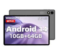 HNVHNV Tablet, 10.1 Inch Android 14 Tablet with Octa Core Processor, 10GB RAM 64GB ROM 1TB Expansion, 1280x800 HD IPS Touchscreen, 6000mAh, Widevine L1, GPS, WiFi 5, BT 5.0, Dual Camera (Gray)