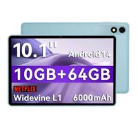 HNVHNV Tablet, 10.1 Inch Android 14 Tablet with Octa Core Processor, 10GB RAM 64GB ROM 1TB Expansion, 1280x800 HD IPS Touchscreen, 6000mAh, Widevine L1, GPS, WiFi 5, BT 5.0, Dual Camera (Blue)