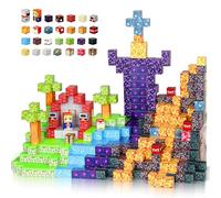 HNVWNSD Magnetic Blocks, 100PCS Magnetic Building Blocks Construction Toy Build Mine Magnet World for Kids,STEM Sensory Montessori Toys for 3+ Years Old Boys & Grils, Creative Kids Games