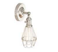 HNXNR Fashion RetroIndustrial Rustic Bird Cage Wall Light Vintage Fittings Loft Bar Wrought Iron Sconce Wall Light Lighting Fixture with Adjustable 4.1 Inch Metal Lampshade E27 Indoor and Outdoor