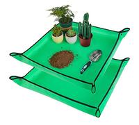 HNXTYAOB 2 PCS 27 "x 27" Repotting Mat for Indoor Plant Transplanting and Mess Control Thickened Waterproof Potting Tray Foldable Succulent Potting Mat Portable Gardening Mat Green