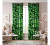 HNYDM Green Geometric Curtains, Modern Triangle Pattern Window Drapes, Vibrant Abstract Panels for Bedroom or Living Room Decor(WxH/2x200x180cm)