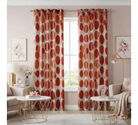 HNYDM Rust Orange Polka Dot Curtains, Retro Modern Dot Print Window Panels, Geometric Pattern Drapes for Living Room Bedroom Decor(WxH/2x127x240cm)