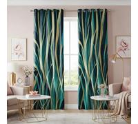 HNYDM Tropical Green Leaf Curtains, Botanical Jungle Pattern Drapes, Nature Inspired Window Curtain Panels for Living Room Bedroom(WxH/2x70x180cm)