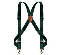 HNYIODA Men's Suspender Heavy Duty 2 Hooks Suspenders for Men 1.4 Inch Side Hook Adjustable Belt Loops for Big and Tall Men, Green, One Size