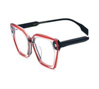 HNYJVZEVG Fake Glasses Cute Eyewear Frames Acetate Eyeglass Frames Artistic Glitter Frame Design Glasses Frames for Indoor and Outdoor(Clear)