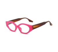 HNYJVZEVG Men Advanced Eyewear Frames Cat Eye Candy Color Flat Mirror Eyeglass Frames Creative 2-color Glasses Frames Glasses for Woman(Rose red)