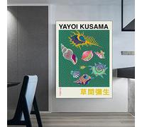 Hnyjyfa Yayoi Kusama Poster Abstract Mushrooms Flower Eyes Poster Japan Obsessive Artist Plant Painting Mushrooms Flower Landscape Wall Art Polka Dot Queen Art Prints Decor 0303390