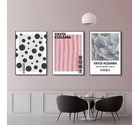 Hnyjyfa Yayoi Kusama Poster Animal Flower Mushrooms Pumpkin Poster Polka Dot Queen Art Prints Japan Obsessive Artist Painting Abstract Wall Art Wireless Point Poster Room Decor 0307124