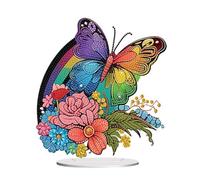 HNYLTON DIY Butterfly 2 Diamond Art Painting Kit, Single Sided Dotted Diamonds, Modern Style, Unisex, Ages 13+, Not Foldable