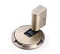 HNYLTON Magnetic Door Stopper, Punch-Free Mechanical Silent Floor Door Stop, Heavy Duty Adjustable Gunmetal Door Catch Holder for Home Office Bedroom