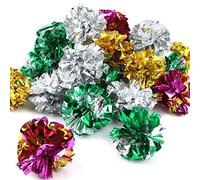 HNYYZL 25 Pack Crinkle Balls Cat Toys - Original Mylar Crinkle Balls Cat Toys(Random Color)