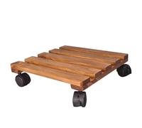 HNZHUXUE Garden Plant Stand Shelf Indoor Outdoor Solid Wood Flower Cart Rolling Plant Caddy with Wheels, Plant Starter Trays Plant Caddy Plant Dolly Plant Tray with Wheels/Brown B/10.2*10.2In