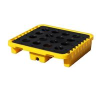 HNZHUXUE Spill Pallet Spill Containment Platform, Yellow and Black Polyethylene Pallet, Warehouses Factory Workshop Leakproof Tray, Storage Stack Oil Drums Bucket Pallets/28.4*28.4*6.30In/72*72*16Cm