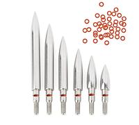 HNZMDY Archery Field Points Arrowheads 100/125/150/200/250/300 Grains 5/16” 9/32” 19/64” Stainless Steel Screw in Arrow Tips Target Broadheads (5/16”, 100grain)