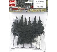 Busch Model Trees - HO Assorted Pine Trees - Pack of 6 - 6410