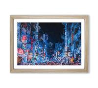 Ho Chi Minh City in Vietnam in Abstract Framed Print | A2 Oak Framed Wall Art | Ready to Hang | Abstract Cityscape Picture | Living Room Bedroom Lounge Office