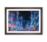 Ho Chi Minh City in Vietnam in Abstract Framed Print | A2 Walnut Framed Wall Art | Ready to Hang | Abstract Cityscape Picture | Living Room Bedroom Lounge Office