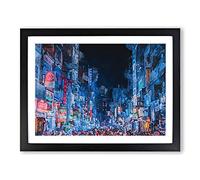 Ho Chi Minh City In Vietnam In Abstract Modern Art Framed Print | A4 Black Framed Wall Art | Ready to Hang | Abstract Cityscape Picture | Living Room Bedroom Lounge Office