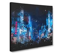 Ho Chi Minh City in Vietnam Paint Splash Canvas Print | Gallery Wrapped 30mm Frame Wall Art | 14x14 inches | Ready to Hang | Modern Cityscape Picture | Living Room Bedroom Lounge Office