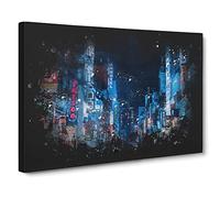 Ho Chi Minh City In Vietnam Paint Splash Canvas Print | Gallery Wrapped 30mm Frame Wall Art | 20x14 inches | Ready to Hang | Modern Cityscape Picture | Living Room Bedroom Lounge Office