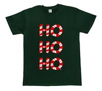 HO Christmas Candy Canes Bottle Green Cotton Short Sleeve T-Shirt Size L