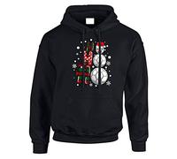 Ho Football Christmas Mens Hoody Xmas Boys Pullover Party Jumper Funny Santa Soccer Novelty Unisex Gift Girls Kids Hoodie Top Printed Design Black - X-Large