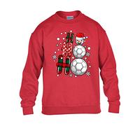 Ho Football Christmas Mens Sweatshirt Xmas Boys Pullover Party Jumper Funny Soccer Santa Novelty Unisex Gift Girls Kids Sweat Top Printed Design Red - Youth Large (Age 9-11)
