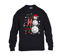 Ho Football Christmas Mens Sweatshirt Xmas Boys Pullover Party Jumper Funny Soccer Santa Novelty Unisex Gift Girls Kids Sweat Top Printed Design Black - Medium