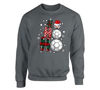 Ho Football Christmas Mens Sweatshirt Xmas Boys Pullover Party Jumper Funny Soccer Santa Novelty Unisex Gift Girls Kids Sweat Top Printed Design Charcoal - X-Large