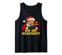 Ho Ho Headshot Funny Gamer Santa Christmas Design Tank Top