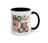 Ho Ho Ho Christmas Coffee Mug - Festive Santa Gnomes Hot Cocoa Accent Mug (11/15oz) 11oz / Black