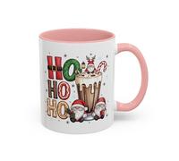 Ho Ho Ho Christmas Coffee Mug - Festive Santa Gnomes Hot Cocoa Accent Mug (11/15oz) 11oz / Pink