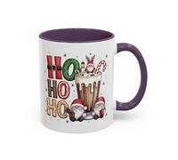 Ho Ho Ho Christmas Coffee Mug - Festive Santa Gnomes Hot Cocoa Accent Mug (11/15oz) 11oz / Purple