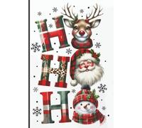 Ho Ho Ho Christmas Composition Notebook: Festive Holiday Notebook with Cute Reindeer, Santa & Snowman | Winter Plaid Christmas Theme | Perfect for ... Holiday Notes | 120 Ruled Pages | 6x9 Inches
