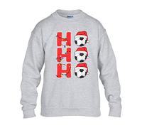 Ho Ho Ho Christmas Mens Sweatshirt Xmas Boys Pullover Party Christmas Jumper Funny Football Santa Novelty Unisex Gift Girls Kids Sweat Top Printed Design Sport Grey - Youth Medium (Age 7-8)