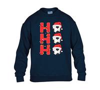 Ho Ho Ho Christmas Mens Sweatshirt Xmas Boys Pullover Party Christmas Jumper Funny Football Santa Novelty Unisex Gift Girls Kids Sweat Top Printed Design Navy Blue - Youth X-Large (Age 12-13)