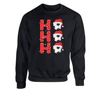 Ho Ho Ho Christmas Mens Sweatshirt Xmas Boys Pullover Party Christmas Jumper Funny Football Santa Novelty Unisex Gift Girls Kids Sweat Top Printed Design Black - Youth Medium (Age 7-8)